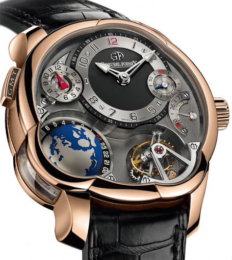 Greubel Forsey GMT 5N red gold Anthracite dial replica watch